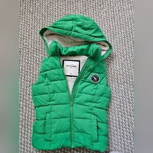 Abercrombie & Fitch Green Vest With Hood